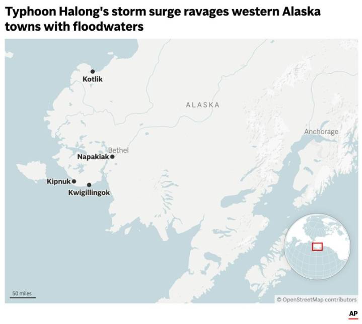 Alaska storms drive 1,500 from their homes and 2 villages are decimated