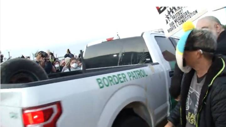 Watch: Flash grenade goes off amid protesters at Coast Guard Island in Alameda