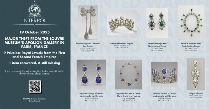 Suspects arrested over the theft of crown jewels from the Louvre museum in Paris