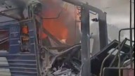 At least 30 injured in 'savage' Russian drone attack on Ukrainian passenger train leaving carriage burning & ripped open