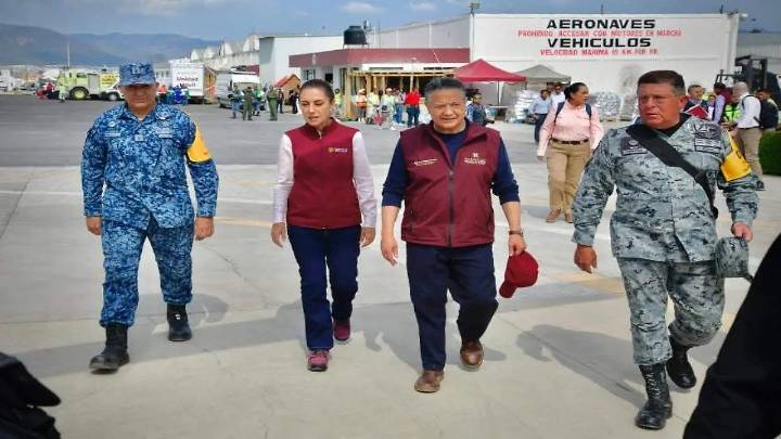 Claudia Sheinbaum supervisa en Pachuca atención a damnificados por lluvias