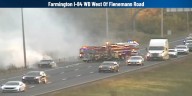 Car fire on I-84 east in Farmington causes lane closures