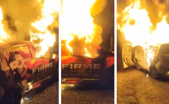 Incineran carro de campaña de Abelardo De La Espriella en Arauca