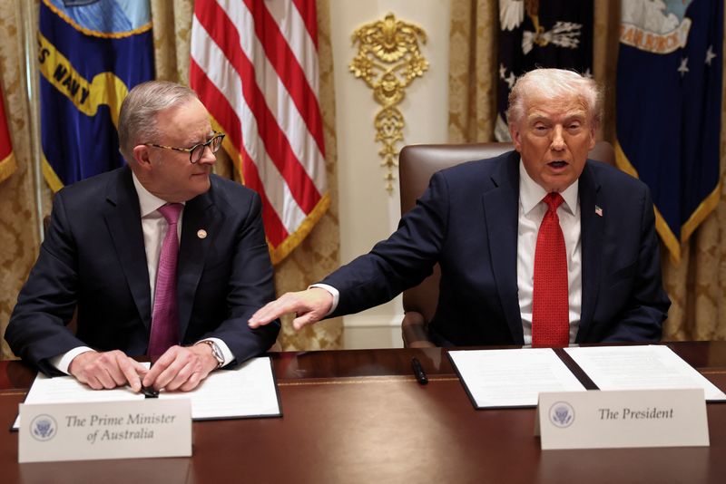 Australia's Albanese arrives for talks with Trump on rare earths, submarine deal