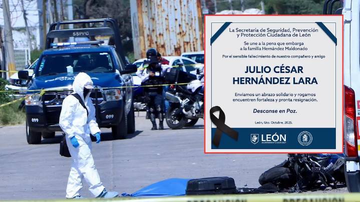 Lamenta Secretaría de Seguridad de León muerte del oficial Vial Julio César Hernández Lara