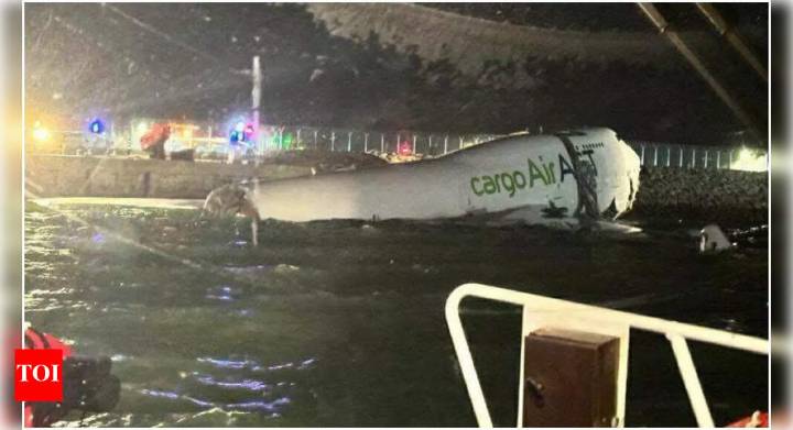 Hong Kong plane crash: Cargo jet skids off runway into sea; two dead