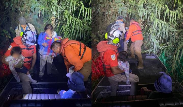 Grupo Beta rescata a familia originaria de Guatemala, perdida cerca del Río Bravo