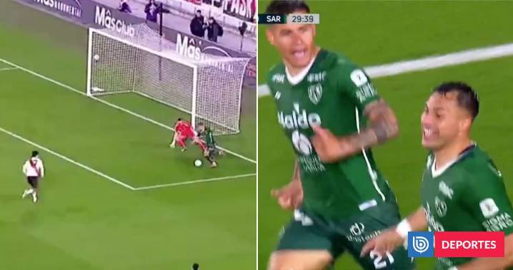 Iván Morales le marca a River y en su casa: el ’túnel’ del chileno a Armani para el gol de Sarmiento