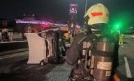 Autopista La Plata: chocó una Kangoo con ocho ocupantes, el conductor estaba alcoholizado y se lo llevaron esposado