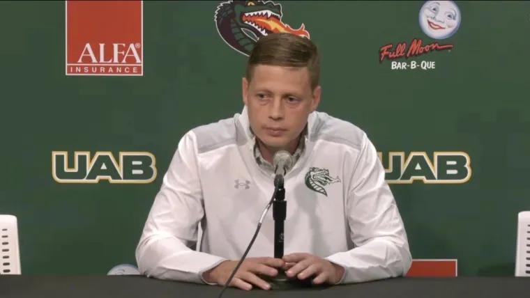 UAB interim Alex Mortensen leads emotional upset of undefeated Memphis