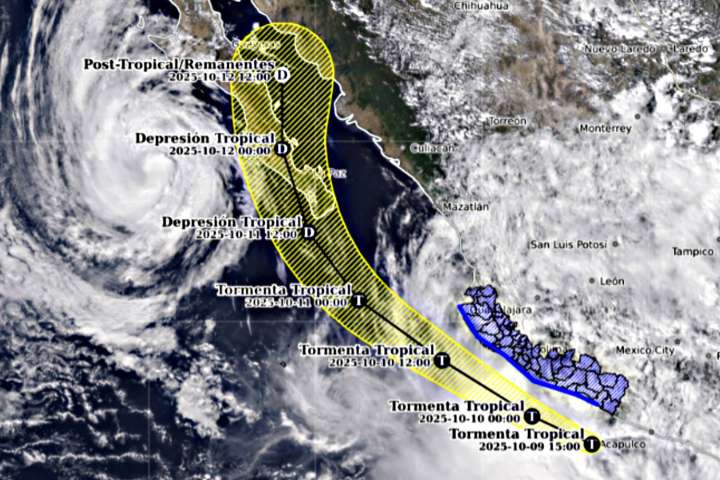 Se formó la tormenta tropical Raymond en el Pacífico mexicano; dejaría lluvias en BCS
