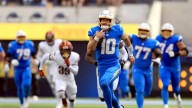 Chargers end half tied with Commanders 10-10 after two huge mistakes