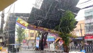 Cuttack’s Durga Puja Marred By Rain:3 Hurt As Rajabagicha Puja Pandal’s Roof Collapses