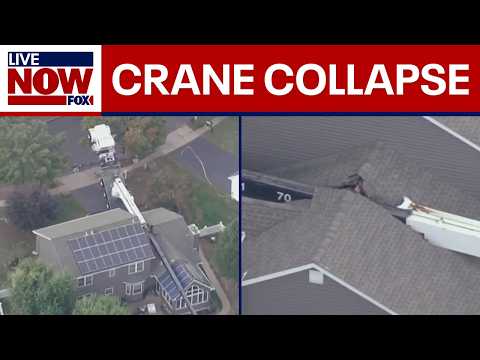 Large crane collapses onto home in New Jersey