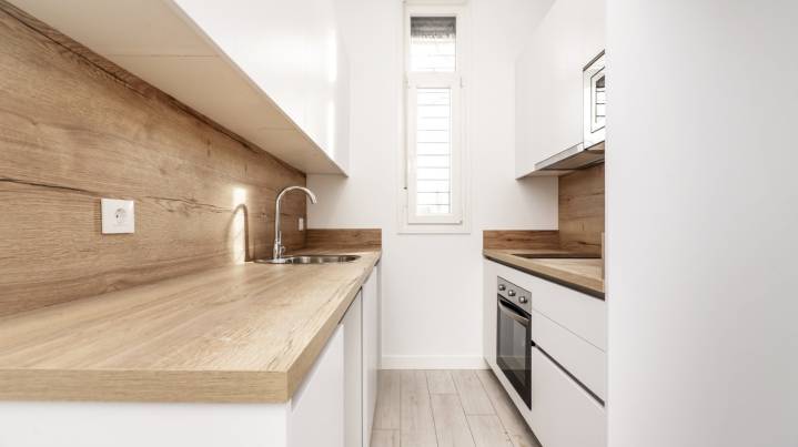 The Cabinet Alternative That'll Give Your Long And Narrow Kitchen An Open Feel