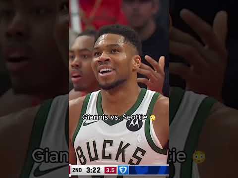 Scottie Barnes getting chippy with Giannis 👀
