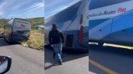 A punto de volcar Omnibus en la rúa a Durango; salió de Parral🎦