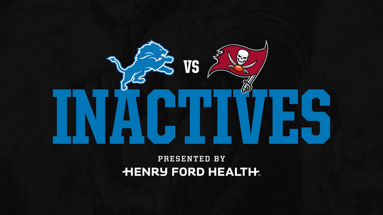 INACTIVES: Lions vs. Buccaneers
