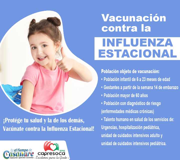 ¡Vacúnate contra la influenza estacional!
