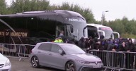 Raging Rangers fans block team bus outside Falkirk Stadium as players stranded in tunnel after draw