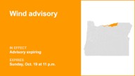 The current wind advisory will expire at 11 p.m.