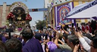 El Señor de los Milagros llega al Hospital de Emergencias Pediátricas en su tercer recorrido procesional del año 
