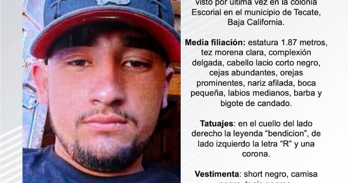 Se busca a David Narvaez Cota de 21 años