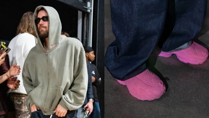 Justin Bieber Wears Vibrant 3D Printed Sneakers for Basketball Game
