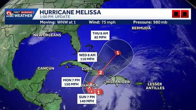 Tropical Storm Melissa is getting stronger and could become a hurricane soon