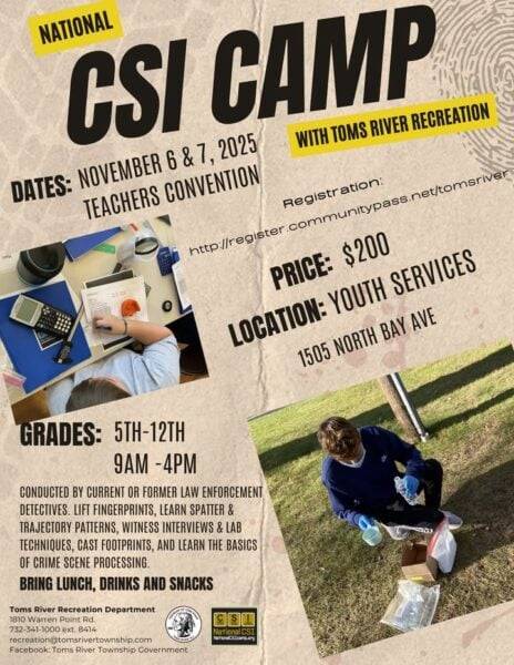 Toms River launches CSI camp for students during teachers convention break