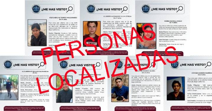 Localizan a siete personas que habían sido reportadas como desaparecidas