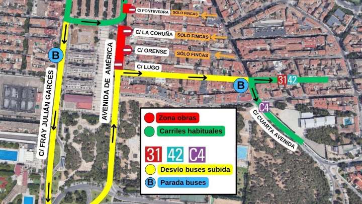 Así afectarán al tráfico y a varias líneas de bus las obras en la avenida América de Zaragoza a partir del lunes