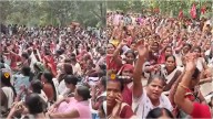 VIDEO: Over 20,000 ASHA Workers Protest Low Wages And Pending Payments At Eco Garden In Lucknow; Threaten Suicide