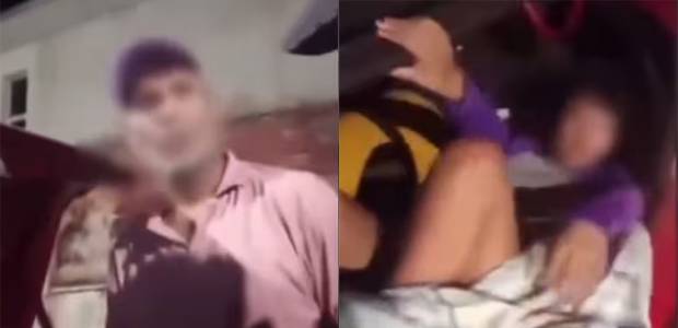 Un taxista alcoholizado y su mujer en el baúl del auto «vigilándolo» (VIDEO)