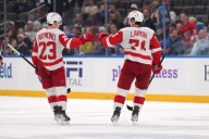 Dylan Larkin scores twice to help Red Wings beat Blues 5