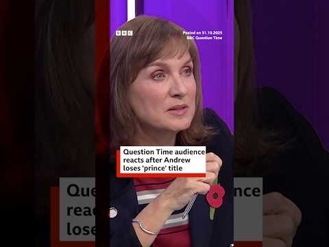 Question Time audience reacts to Andrew losing 'prince' title. #PrinceAndrew #BBCNews
