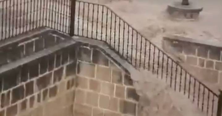 'Terrifying' flash flood devastates Brit holiday hotspot as partygoers run for cover