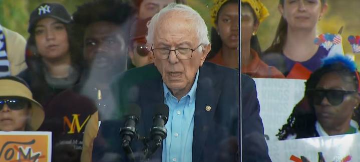 Bernie Sanders Rants Musk ‘Hijacked’ Economy Under Trump at ‘No Kings’ Rally