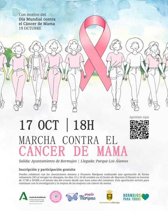 Bormujos organiza una Marcha contra el Cáncer de Mama para apoyar la investigación y el tratamiento