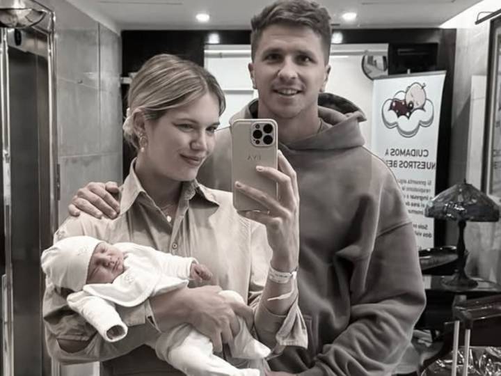 Pura ternura. Eva Bargiela compartió fotos inéditas del nacimiento de su primer hijo con Gianluca Simeone