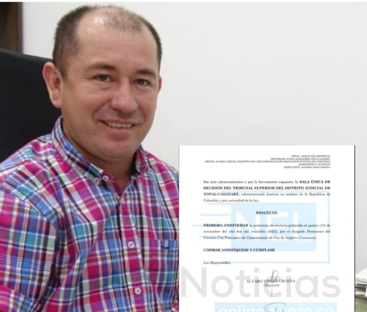 Inocente fue declarado el exalcalde de Paz de Ariporo, Favio Vega, en proceso de abuso sexual