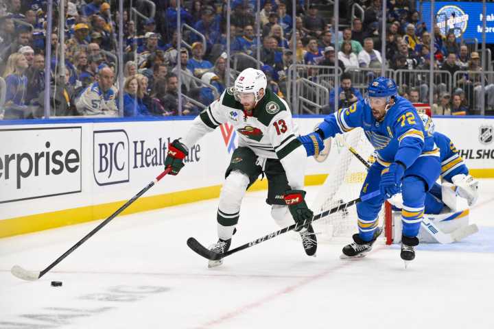 Wild shine in both zones in dominant shutout of Blues - The Rink Live | Coverage of youth, junior, high school and college hockey