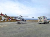 Se realizó la primera aeroevacuación sanitaria oficial con el helicóptero Bell 427