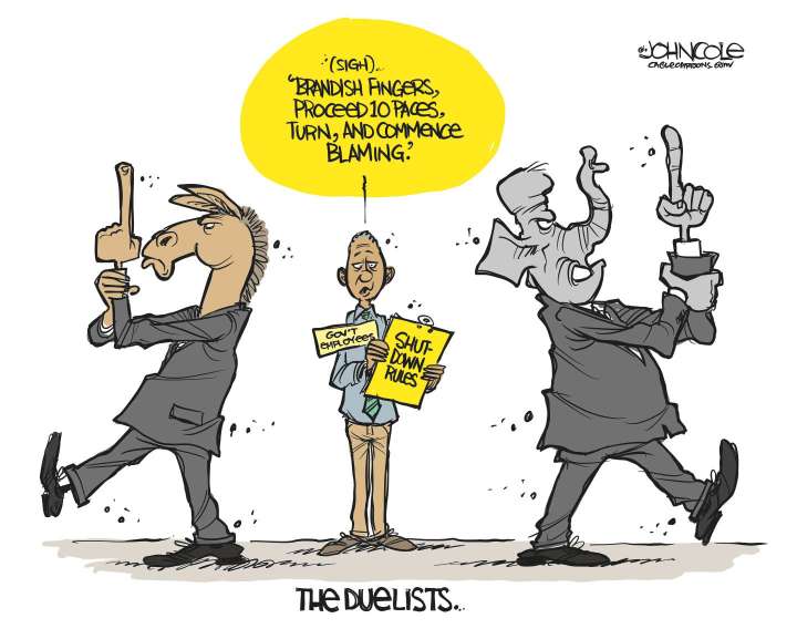 5 political cartoons about the government shutdown blame game