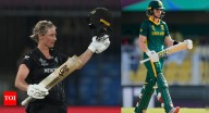 New Zealand Women 193/4 in 39.4 Overs | New Zealand vs South Africa Live Score, Women's World Cup 2025: South Africa strikes! Mlaba ends Halliday-Sophie stand  - The Times of India