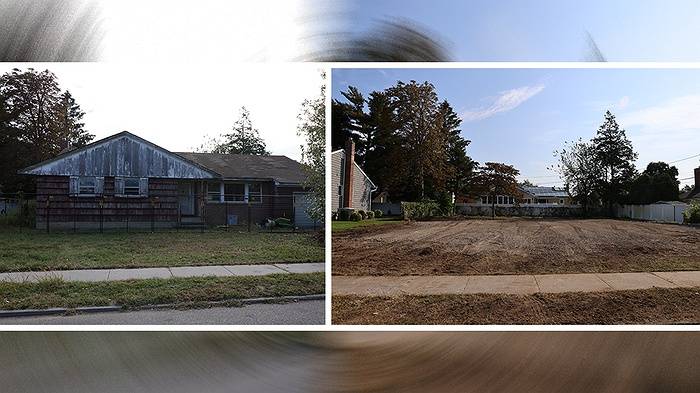 Town of Oyster Bay Crews Demolish Abandoned Zombie Home in Syosset