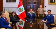 José Jerí sostuvo reunión con Janet Tello, Tomás Gálvez e Ilich López en Palacio de Gobierno