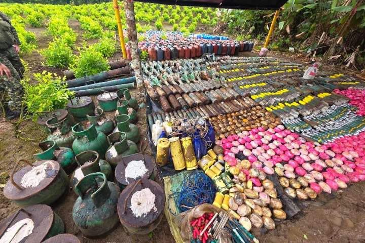 Destruyen más de seis toneladas de explosivos en Nariño: Fueron entregados por la Coordinadora