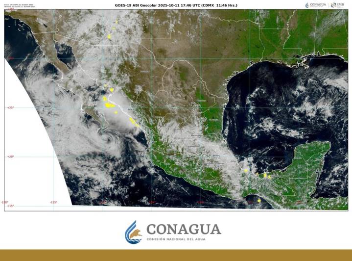 En las próximas horas, Raymond originará lluvias intensas en regiones de Baja California Sur, Sonora y Chihuahua
