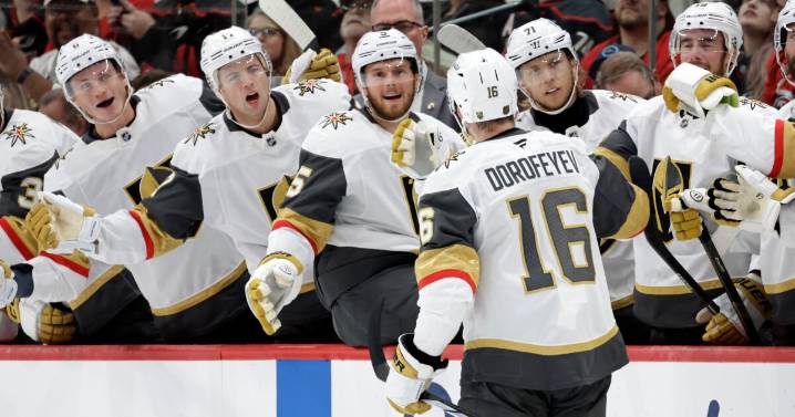 Eichel's 2 late goals help Vegas Golden Knights beat Carolina Hurricanes 6